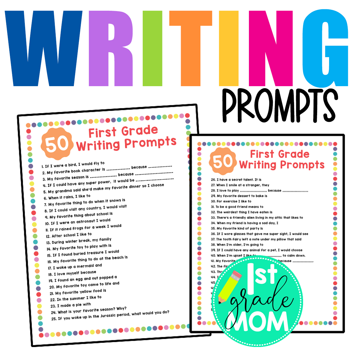 50 First-Grade Writing Prompts