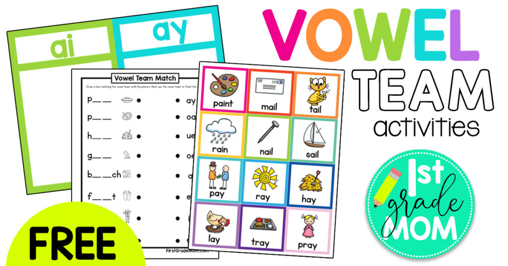 Vowel Teams Matching Game - ai - Matching pairs